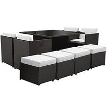 Bagno Italia Tavolo Cristallo poltrone Pouf Contenitore Nero Cuscino Bianco Moderno Rattan Set da Giardino con sedie I