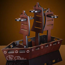 Champagne Portabottiglie Creativo Sailing Style Vino Rosso Vino Rosso di Legno Rack 4 Bottiglie 5 Tazze titolari Decorazione
