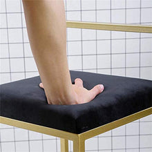 WANGFENG Sgabelli Sedie Moderne per Sgabelli, Seduta Imbottita in Velluto Nero, Robusto Telaio in Ferro Metallico in Oro, Altezza Seduta: 65 Cm / 75 Cm