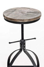 CLP Sgabello Design Industriale in Metallo Raja con Seduta in Legno - Sgabello Senza Schienale da Bancone Regolabile in Altezza 50,5-67 cm I S, Colore:Antico Argento