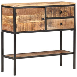 vidaXL Credenza 85x30x80 cm in Legno Massello di Mango Grezzo