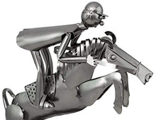 Brubaker Portabottiglie Vino Reiter im Sprung Deco-Object portabottiglie in Metallo con Biglietto di Auguri per Regalo di Vino