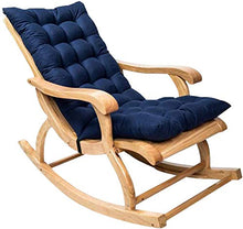Lovemorebuy - Cuscino per sedia a dondolo da giardino, antiscivolo, con laccetti per schienali, cuscini per sdraio da cortile, pieghevole, in memory foam (blu navy-120 x 48)