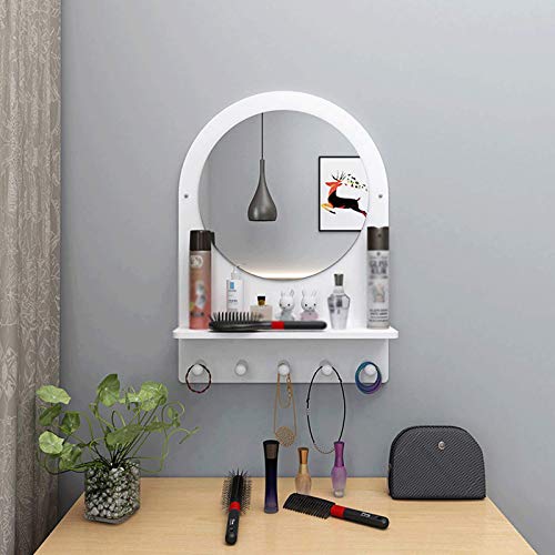 Specchio Bagno con scaffale per cosmetici Specchio per Il Trucco a Parete Specchio da appendere per rivestimenti da barba per bambini