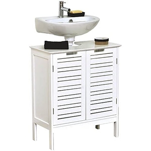 TENDANCE Miami Lavaggio Tavolo Struttura + MDF Porte, Legno, Bianco, 60 x 30 x 60 cm