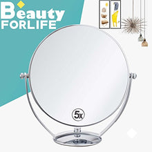 WM Specchio da Biadesivo da 20 cm con Doppio Faccia da Tavolo, Specchio da Trucco da 23 cm, Specchio da 5 ingrandimenti. Specchio Portatile mirror-10.27