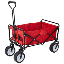 Pieghevole Giardino Carrello con Custodia, Heavy Duty Leggero rotolamento Utility Wagon, Pieghevole Scopo Camping Wagon per Lo Shopping Spiaggia all'aperto, Supporto 225 lbs,Red