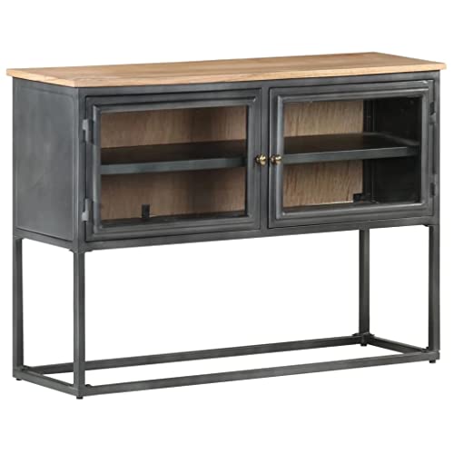 vidaXL Credenza Grigia 100x30x70 cm in Legno Massello di Acacia