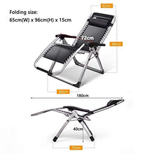 Sywlwxkq Lettini Prendisole Reclinabili Oversize Zero Gravity Patio Sedia a Sdraio Sedia da Giardino reclinabile Pieghevole da Esterno Supporti Portatili 200 kg