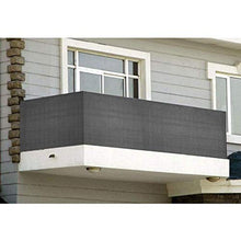 Longdafei - Telo per balcone, protezione dai raggi UV, resistente alle intemperie, con fascette stringicavo, tessuto speciale HDPE, 5 m (90 x 500 cm), colore: grigio