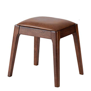 Mobili per la casa e Giardino Sgabello Imbottito in Legno di Rovere con Imbottitura in Poliuretano Comodo Cuscino per Lo Sgabello per Soggiorno/Camera da Letto-Marrone Ottomani da Cucina