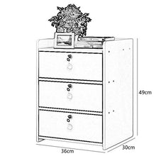 Comodino Household Camera Locker Tre pompaggio Piccolo di Lavoro Bagno con Blocco Soggiorno Corridoio Addensare in massello Bianco 36X30X49cm FANJIANI