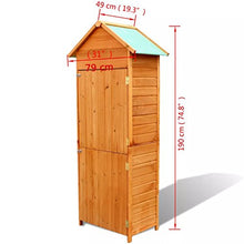 Tidyard Armadietto da Giardino in Legno con Tetto Impermeabile 79 x 49 x 190 cm | Marrone
