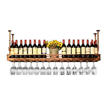 Portabottiglie per vino Altezza regolabile Supporto per bottiglia di vino da appendere a soffitto Portabottiglie per vino in ferro in metallo Portabottiglie per calici Marrone Dimensioni: 60 * 35 cm
