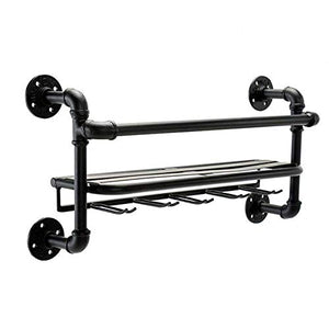 LHQ-HQ Creativo Wine Rack Bottiglia di Vino Rack Permanente Armadio Vintage Champagne mensola del Supporto Metallo Ferro Tubo Acqua Tazza di Disegno