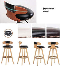 BDLYZ Yxsd Bar Stool pranza Sedia con Schienale e poggiapiedi Naturali Gambe in Legno massello con attenuato Pad Designer contemporanea for Office Lounge Pranzo Cucina