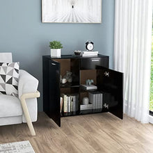 vidaXL Credenza Nero 80x36x75 cm Truciolare