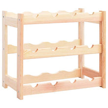 Cikonielf Portabottiglie in legno a 3 livelli per 12 bottiglie, 43 x 25 x 38 cm, scaffale per bottiglie di vino