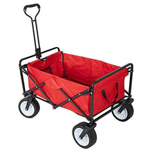 Pieghevole Giardino Carrello con Custodia, Heavy Duty Leggero rotolamento Utility Wagon, Pieghevole Scopo Camping Wagon per Lo Shopping Spiaggia all'aperto, Supporto 225 lbs,Red