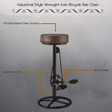 HNWTKJ Sgabello da Bar, Sedute Rotonde, Sgabello Alto, Stile Industriale, Struttura Metallica, Piedini Regolabili, Stabile, Montaggio Facile, Marrone Vintage, Cucina/Bar/Ristorante