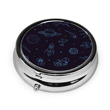 3 scomparti pillole senza soluzione di continuità modello con Cosmonauts UFO Rocket Luxury Travel Kit Storage Metal Round Silver Button Pillola Dispenser Vitamine Olio di Pesce Integratori