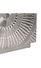DENZZO - Cassettiera in legno rivestita in metallo, motivo a spirale, colore: Argento