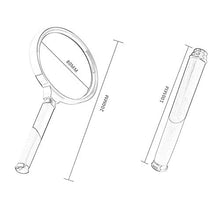 Clear4World - Specchio ingrandito con manico in legno, per lettura di vecchio, ad alta ingrandimento da 90 mm, lente in vetro ottico