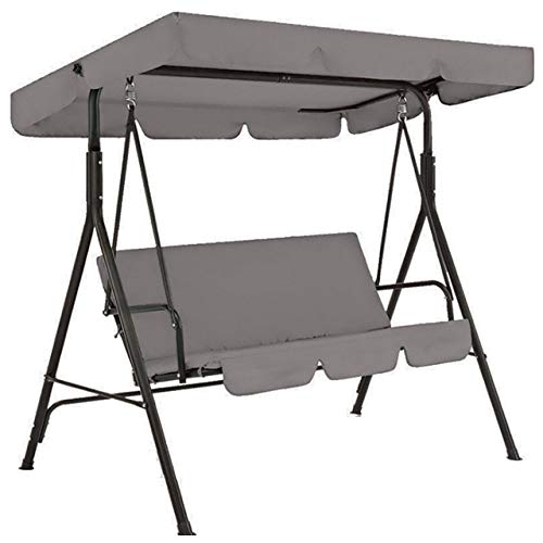 YHWW Amaca,3 Seat Swing Canopies Seat Cushion Cover Set Patio Swing Chair Hammock Replacement Waterproof Garden,Gray