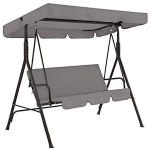 YHWW Amaca,3 Seat Swing Canopies Seat Cushion Cover Set Patio Swing Chair Hammock Replacement Waterproof Garden,Gray