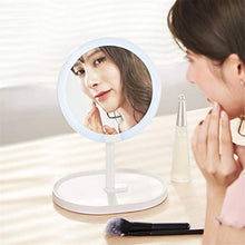 Specchio per Il Trucco con Luce2 in 1 Portatile LED Touch Light Specchio per Il Trucco Ricaricabile White Desktop Decor Scrivania con Luci