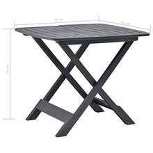 Qnotici Tavolo da Giardino Pieghevole in plastica, Tavolo da Giardino per Il Tempo Libero all'aperto in Stile Moderno, Tavolo da Giardino per riunioni di Famiglia 79 x 72 x 70 cm-Antracite