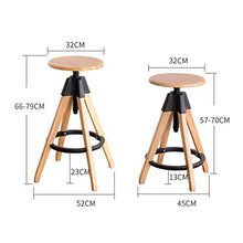 C-J-X STOOL/CHAIR Sgabelli da Bar in Legno Massello, Balcone Cucina Pub Sedia da Pranzo Cucina E Casa Sgabelli da Bar Bar Sedia Girevole KTV(Color:#2,Size:32 * 57-70CM)