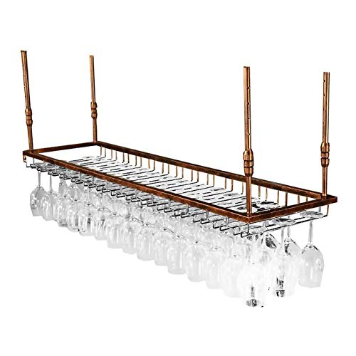 FPigSHS Porta Bottiglie da Vino Portabicchieri da Vino retrò a Parete - Portabicchieri a Sospensione, Espositore sospeso in Ferro battuto, Mensola Decorativa per soffitto per casa/Bar/Ristorante