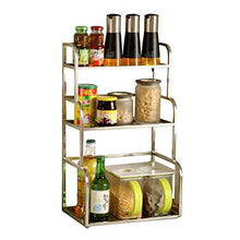 &ripiano di stoccaggio Scaffali da cucina, scaffale for ripiani for spezie a tre piani in acciaio inossidabile Scaffale di finitura