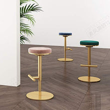 TopJiä Girevole Sgabello Rotondo con Poggiapiedi,Bar Sgabello Regolabile da Bar Seggiola da Bar,Metallo Framework Velluto Tessuto Sedia Cucina,per Ristorante Bar Cucina Caffetterie