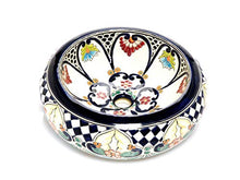 Cerames Hermosa - Lavabi da appoggio rotondi messicani | Lavabo Talavera in ceramica 40 cm dal Messico | Motivi decorativi colorati