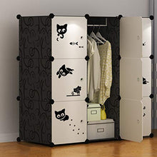 Coffee table FHW Fumetto Portatile Armadio di Vestiti Armadio Fai da Te Modular Storage Organizer Robusto e Sicuro (2 Stili) Guardaroba (Size : 111x47x111cm)