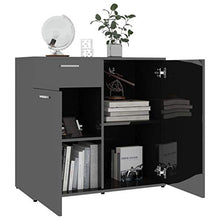 XHCP Credenza, Comodino, Comodino, cassettiera per la casa Soggiorno Camera da Letto Bianco Lucido 80x36x75 cm truciolare
