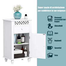 COSTWAY Armadietto da Terra per Bagno, Mobile per Medicine Autoportante, con Armadio e Cassetto (1 Casseto+1 Armadio)