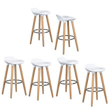 Homy Casa Set of 2 Bar Stools White with Footrest Wooden Frame - Jasmine Scandinave Bar Chairs