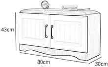 YANG Camera da Letto Imbottito Poggiapiedi Scarpa in Legno Rack Cambio di Scarpe da banco Bagagli Petto Guardaroba Dressing Table Sgabello Ottomana 80X30X43CM (Color : White, Size : A)