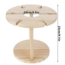 HERCHR Portabottiglie in Legno, portabottiglie da appoggio per Bicchieri da Vino con 6 Fori per Bicchieri da Vino per Organizer da Tavolo per Arredamento da casa