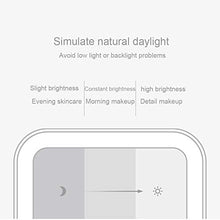Lo Specchio a LED ha portato Lo Specchio per Il Trucco 28 Lampada a LED Perline Luce Morbida dimmerazione Continua Ricarica con Design a Staffa Pieghevole