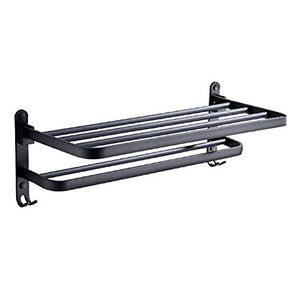 WLVG Portasciugamani, portasciugamani Doppio portasciugamani a Fila per Bagno con Gancio per Bagno, mensola Porta Asciugamani a Muro, 50 cm