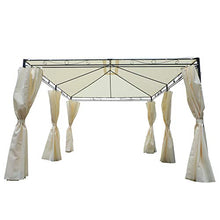 Outsunny Gazebo da Giardino 4x3M 6 Pareti Rimovibili Poliestere 400 x 300 x 255 cm Crema