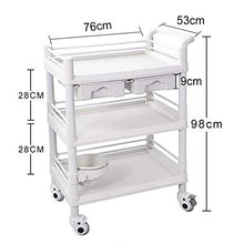 DHR- Carrelli di bellezza su ruote con Dirt regolabile benna, Hospital Medical rotolamento carrello, commerciale 3-Shelf attrezzature di servizio Carrelli Bagagli servizio di bellezza trolley
