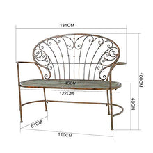 GaoF Tavolo e Sedia per Il Tempo Libero in Ferro battuto retrò per la casa, Sedia Doppia in Metallo da Giardino con Balcone, Schienale Cavo Semplice bracciolo Sgabello Decorativo Portico