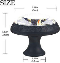 Koi Fish and Waves in stile giapponese Pomelli per Porta Set di 4 Pomelli per Mobili Manopole per Cassetti Cucina Armadio Vetro