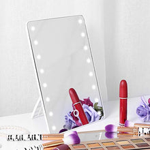 GAESHOW Specchio per Il Trucco con Touch Screen Specchio per Trucco cosmetico Illuminato da Tavolo con 16 LED dimmerabile ABS + Vetro + LED
