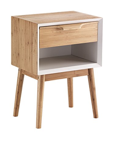 Wink design,Liepaja, Comodino / Tavolino, Legno, Marrone, 58 x 42 x 30 cm
